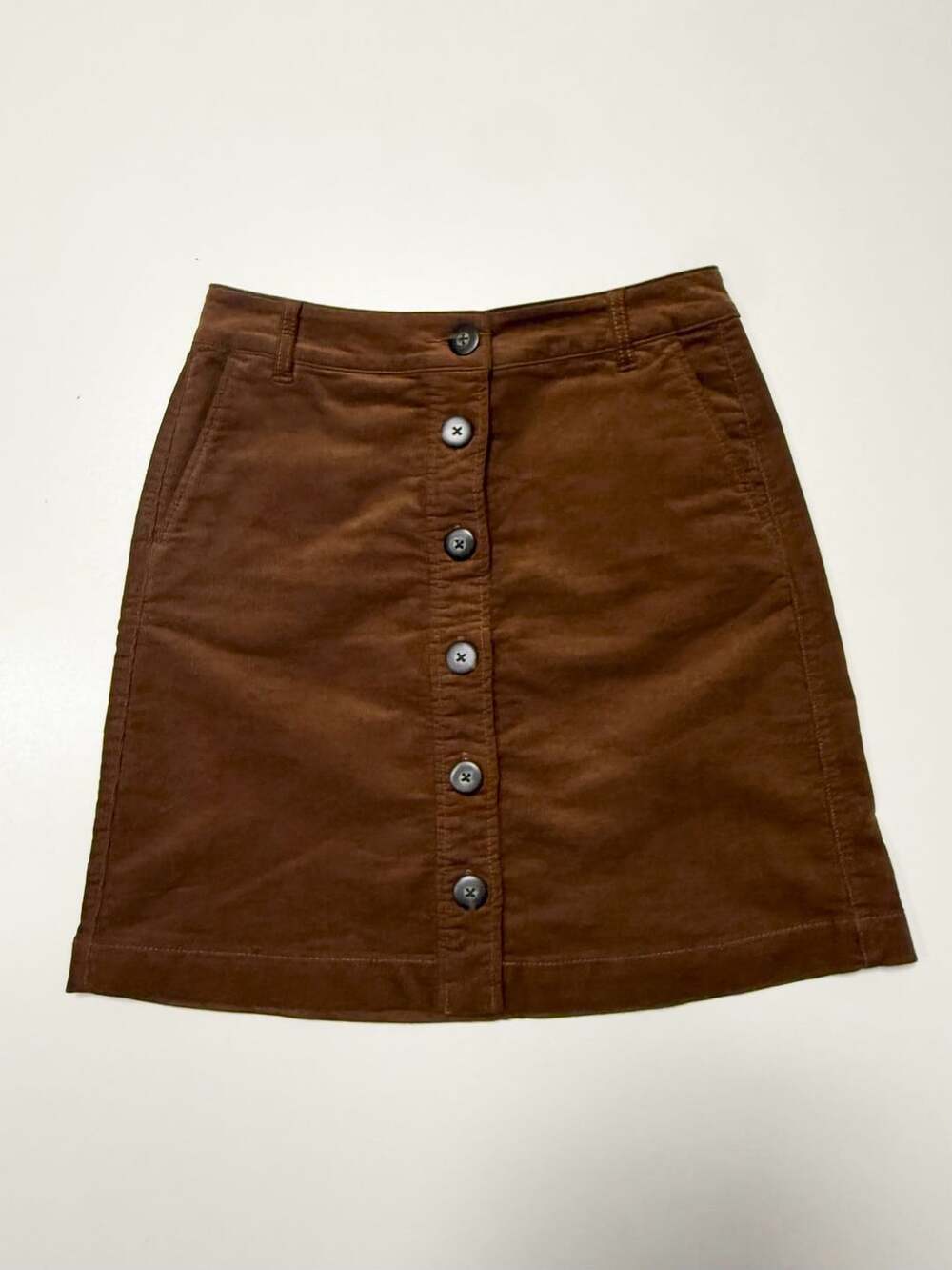Cabi Corduroy Mini Skirt Size 4 Brown A-Line 70s Dark Academia Preppy Boho Retro